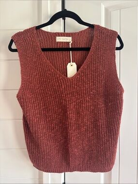 By Together Rust Knit Sleeveless Sweater Vest (pair with Pinch pants listing)